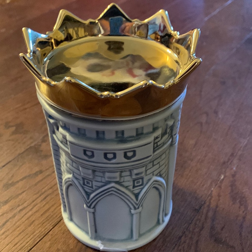 New Disney Parks Castle Garden Candle Crock with Crown Lid ~